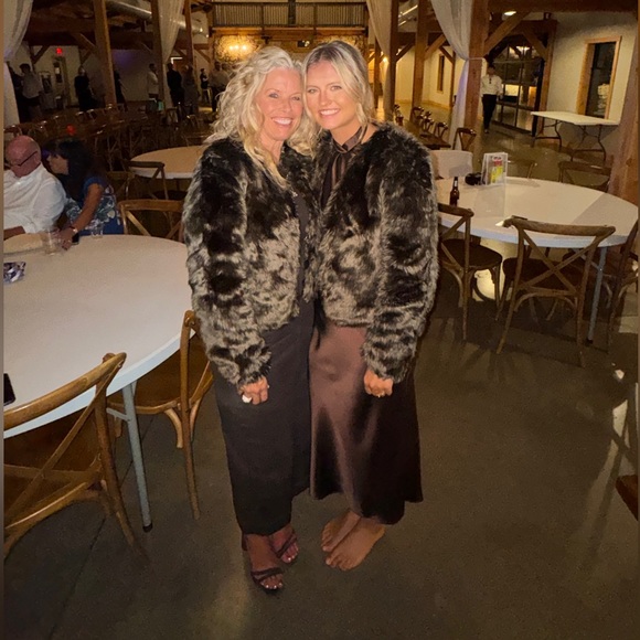 new VOCAL brown FAUX FUR JACKET WRAP western BOHO SM-XL holidays party STYLE-IN - Picture 7 of 10